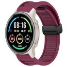 For Xiaomi Watch Sport Window Blind Magnetic Buckle 22mm Silicone Watch Band(Wine Red) - 1