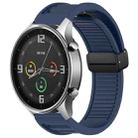 For Xiaomi Watch Color Window Blind Magnetic Buckle 22mm Silicone Watch Band(Midnight Blue) - 1