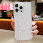 For iPhone 16 Pro Max Spring Garden Epoxy TPU Phone Case(F05 Pink and White Flowers) - 1