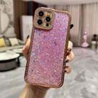 For iPhone 15 Pro Max Diamond Glitter Sequins TPU Phone Case(Pink) - 1