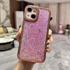 For iPhone 15 Plus Diamond Glitter Sequins TPU Phone Case(Pink) - 1