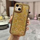 For iPhone 15 Diamond Glitter Sequins TPU Phone Case(Gold) - 1