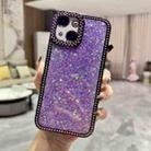 For iPhone 14 Plus Diamond Glitter Sequins TPU Phone Case(Purple) - 1