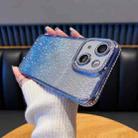 For iPhone 15 Plus Diamond Water Ripple Gradient Glitter TPU Phone Case(Blue) - 1