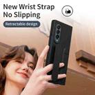 For Samsung Galaxy Z Fold4 Star Pattern Wristband Holder Phone Case(Black) - 3