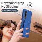 For Samsung Galaxy Z Fold4 Star Pattern Wristband Holder Phone Case(Blue) - 3