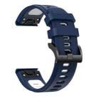 For Garmin Fenix 8 AMOLED 47mm Sports Two Color 22mm Silicone Watch Band(Midnight Blue+White) - 2