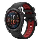 For Garmin Fenix 8 AMOLED 47mm Sports Two Color 22mm Silicone Watch Band(Black+Red) - 1