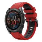 For Garmin Fenix 8 AMOLED 47mm Sports Two Color 22mm Silicone Watch Band(Red+Black) - 1