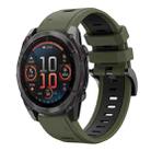 For Garmin Fenix 8 AMOLED 47mm Sports Two Color 22mm Silicone Watch Band(Army Green+Black) - 1