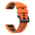 For Garmin Fenix 8 MIP 47mm Sports Two Color 22mm Silicone Watch Band(Orange+Black) - 2