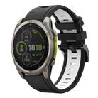 For Garmin Fenix 8 MIP 47mm Sports Two Color 22mm Silicone Watch Band(Black+White) - 1