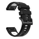 For Garmin Fenix 8 MIP 47mm Sports Two Color 22mm Silicone Watch Band(Black+White) - 2