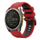 For Garmin Fenix 8 MIP 47mm Sports Two Color 22mm Silicone Watch Band(Red+Black) - 1