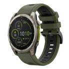 For Garmin Fenix 8 MIP 47mm Sports Two Color 22mm Silicone Watch Band(Army Green+Black) - 1