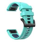 For Garmin Fenix E 47mm Sports Two Color 22mm Silicone Watch Band(Mint Green+Midnight Blue) - 2