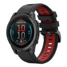 For Garmin Fenix E 47mm Sports Two Color 22mm Silicone Watch Band(Black+Red) - 1