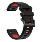 For Garmin Fenix E 47mm Sports Two Color 22mm Silicone Watch Band(Black+Red) - 2