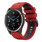 For Garmin Quatix 7 Pro Sports Two Color 22mm Silicone Watch Band(Red+Black) - 1