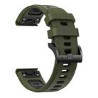 For Garmin Quatix 7 Pro Sports Two Color 22mm Silicone Watch Band(Army Green+Black) - 2