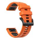 For Garmin Quatix 7 Sports Two Color 22mm Silicone Watch Band(Orange+Black) - 2