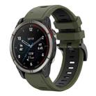 For Garmin Quatix 7 Sports Two Color 22mm Silicone Watch Band(Army Green+Black) - 1