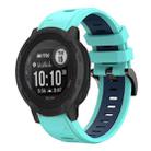 For Garmin  Instinct 2 Solar Sports Two Color 22mm Silicone Watch Band(Mint Green+Midnight Blue) - 1