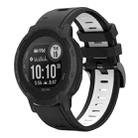 For Garmin  Instinct 2 Solar Sports Two Color 22mm Silicone Watch Band(Black+White) - 1