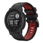 For Garmin  Instinct 2 Solar Sports Two Color 22mm Silicone Watch Band(Black+Red) - 1