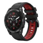 For Garmin Epix Pro 47mm Sports Two Color 22mm Silicone Watch Band(Black+Red) - 1