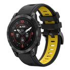 For Garmin Epix Pro 47mm Sports Two Color 22mm Silicone Watch Band(Black+Yellow) - 1