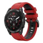 For Garmin Epix Pro 47mm Sports Two Color 22mm Silicone Watch Band(Red+Black) - 1