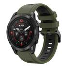 For Garmin Epix Pro 47mm Sports Two Color 22mm Silicone Watch Band(Army Green+Black) - 1