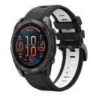 For Garmin Fenix 8 AMOLED 51mm Sports Two Color 26mm Silicone Watch Band(Black+White) - 1