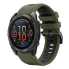 For Garmin Fenix 8 AMOLED 51mm Sports Two Color 26mm Silicone Watch Band(Army Green+Black) - 1