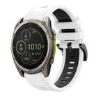 For Garmin Fenix 8 MIP 51mm Sports Two Color 26mm Silicone Watch Band(White+Back) - 1