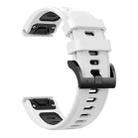 For Garmin Fenix 8 MIP 51mm Sports Two Color 26mm Silicone Watch Band(White+Back) - 2