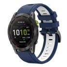 For Garmin Enduro 3 Sports Two Color 26mm Silicone Watch Band(Midnight Blue+White) - 1