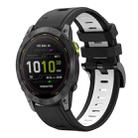 For Garmin Enduro 3 Sports Two Color 26mm Silicone Watch Band(Black+White) - 1