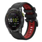 For Garmin Enduro 3 Sports Two Color 26mm Silicone Watch Band(Black+Red) - 1