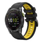 For Garmin Enduro 3 Sports Two Color 26mm Silicone Watch Band(Black+Yellow) - 1