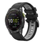 For Garmin Enduro 3 Sports Two Color 26mm Silicone Watch Band(Black+Grey) - 1