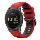 For Garmin Enduro 3 Sports Two Color 26mm Silicone Watch Band(Red+Black) - 1