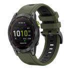 For Garmin Enduro 3 Sports Two Color 26mm Silicone Watch Band(Army Green+Black) - 1