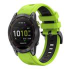 For Garmin Enduro 3 Sports Two Color 26mm Silicone Watch Band(Lime+Black) - 1