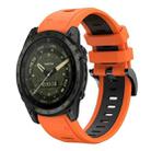 For Garmin Tactix 7 AMOLED Sports Two Color 26mm Silicone Watch Band(Orange+Black) - 1