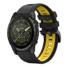 For Garmin Tactix 7 AMOLED Sports Two Color 26mm Silicone Watch Band(Black+Yellow) - 1