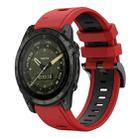 For Garmin Tactix 7 AMOLED Sports Two Color 26mm Silicone Watch Band(Red+Black) - 1