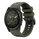 For Garmin Tactix 7 AMOLED Sports Two Color 26mm Silicone Watch Band(Army Green+Black) - 1