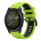 For Garmin Tactix 7 AMOLED Sports Two Color 26mm Silicone Watch Band(Lime+Black) - 1